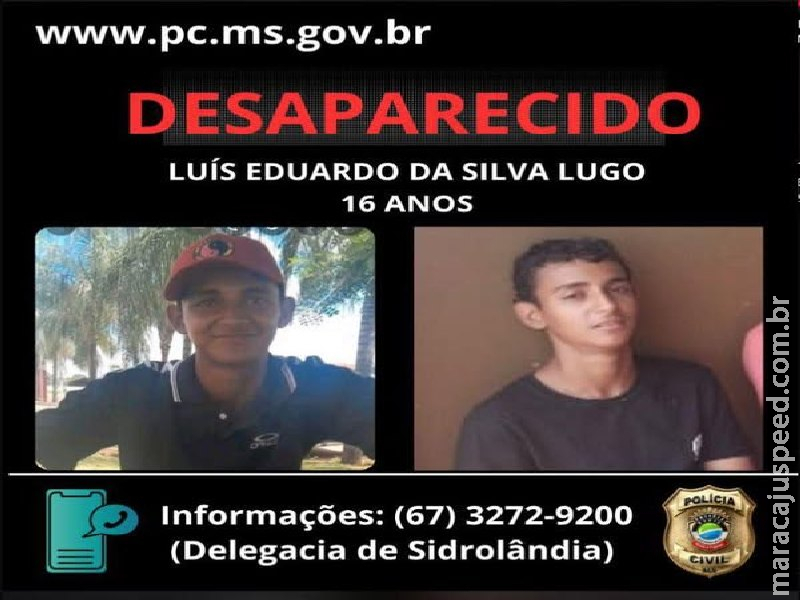 Jovem sidrolandense de 16 anos continua desaparecido; família pede ajuda após 72 horas sem notícias Jovem sidrolandense de 16 anos continua desaparecido; família pede ajuda após 72 horas sem notícias