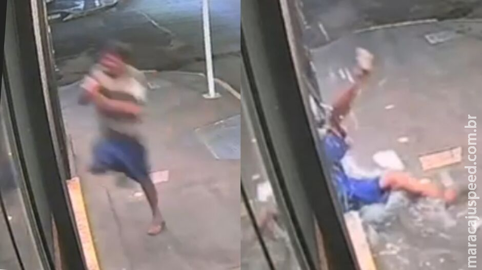 Ladrão se joga em vitrine de vidro para furtar loja em Nova Andradina Ladrão se joga em vitrine de vidro para furtar loja em Nova Andradina