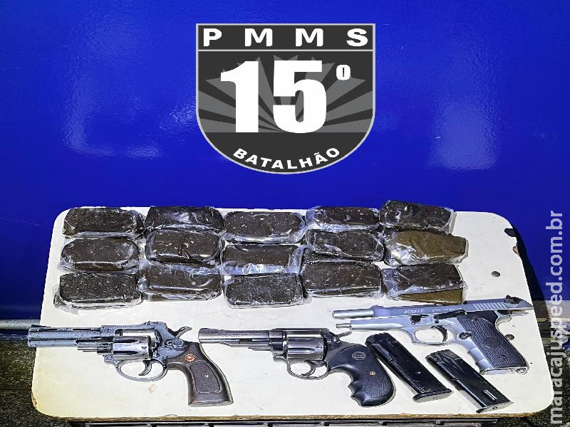 Mulher é presa em Maracaju com armas e drogas que seriam levadas para Campo Grande