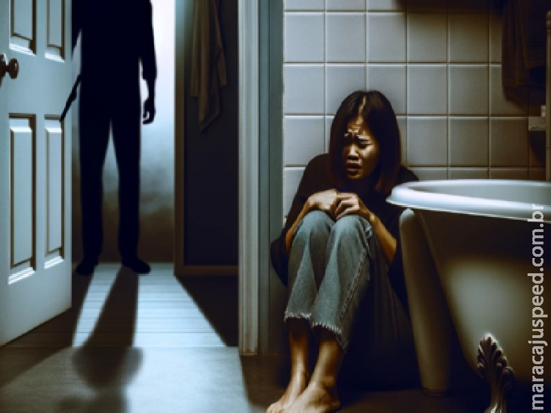 Mulher se esconde em banheiro para fugir de agressões do marido em Sidrolândia Mulher se esconde em banheiro para fugir de agressões do marido em Sidrolândia
