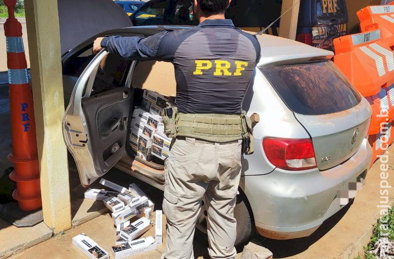 PRF apreende 7500 maços de cigarros em Bataguassu (MS) PRF apreende 7500 maços de cigarros em Bataguassu (MS)
