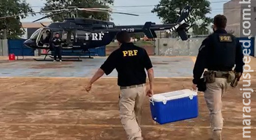 Helicóptero da PRF transporta órgãos transplantados de urgência para Campo Grande