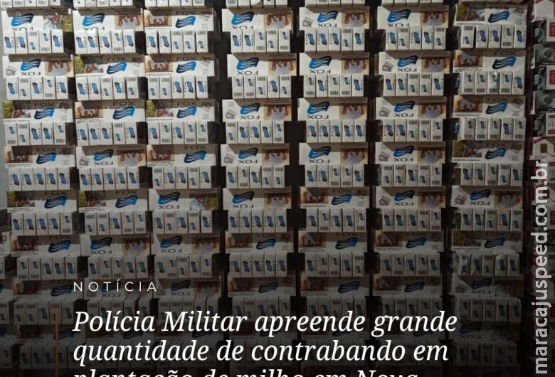 Polícia apreende carga de contrabando em plantação de milho Polícia apreende carga de contrabando em plantação de milho