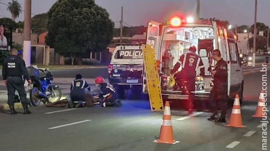 Batida entre motos deixa ferido em avenida de Aquidauana Batida entre motos deixa ferido em avenida de Aquidauana