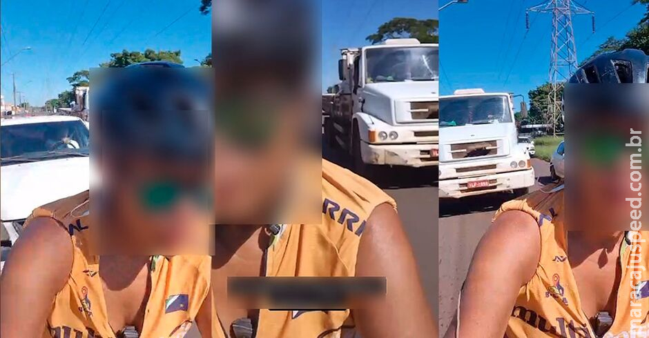 Ciclista que brigou com caminhoneiro gravou próprio atropelamento em Campo Grande Ciclista que brigou com caminhoneiro gravou próprio atropelamento em Campo Grande