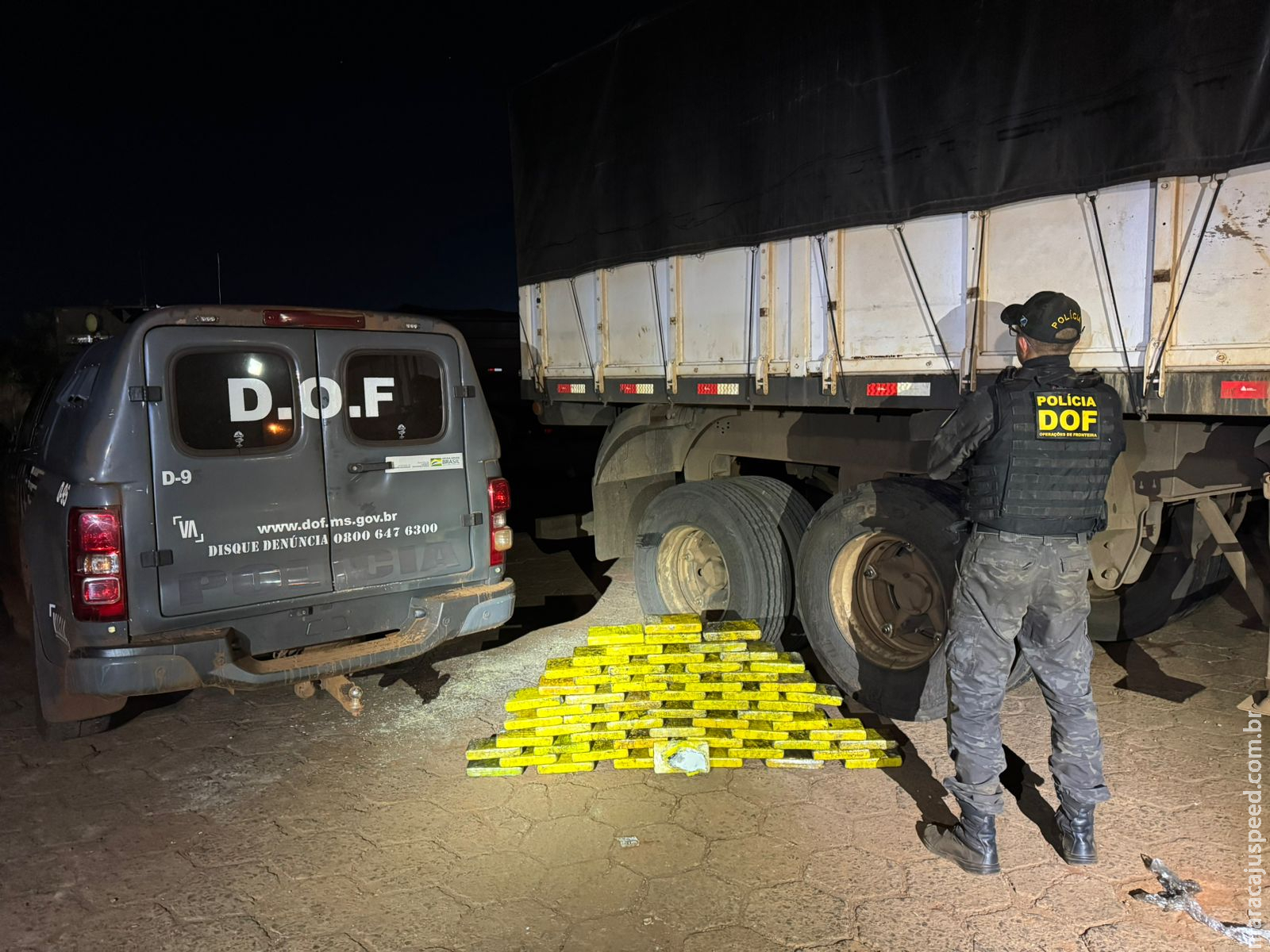 DOF prende homem com mais de 60 quilos de cocaína em pneu de carreta DOF prende homem com mais de 60 quilos de cocaína em pneu de carreta