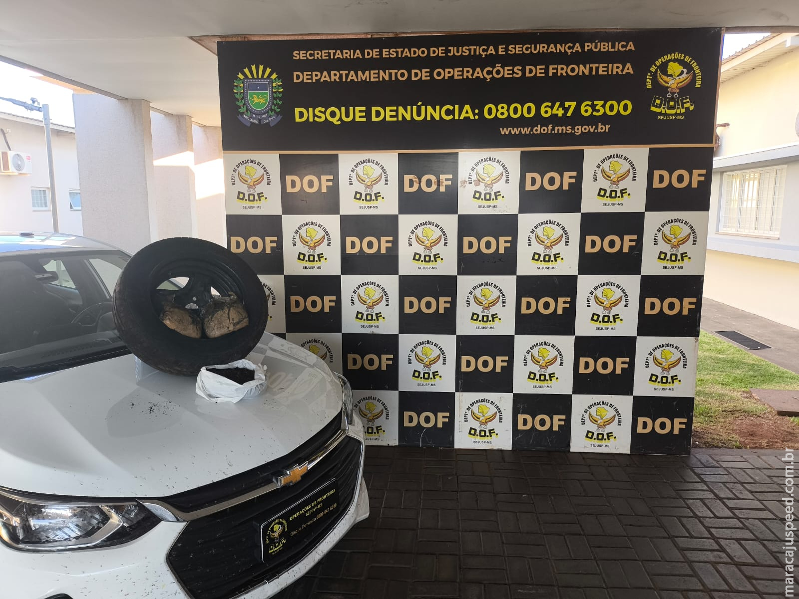 DOF prende homem em Dourados transportando droga em pneu DOF prende homem em Dourados transportando droga em pneu