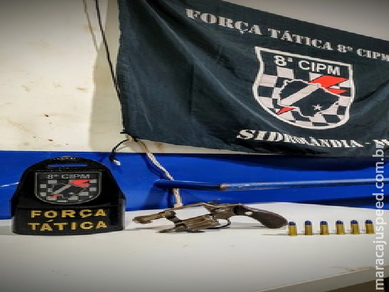 Força Tática apreende arma de fogo durante abordagem em Sidrolândia Força Tática apreende arma de fogo durante abordagem em Sidrolândia
