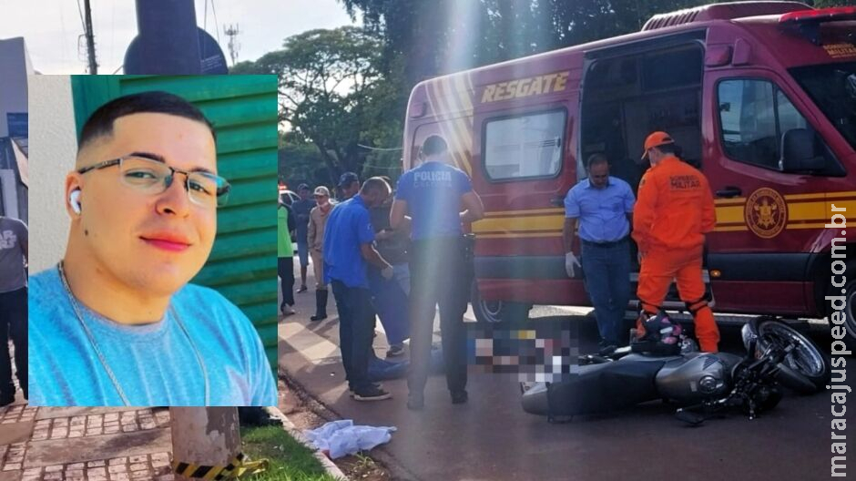Motociclista bate em carro, atinge placa e morre em Nova Andradina Motociclista bate em carro, atinge placa e morre em Nova Andradina