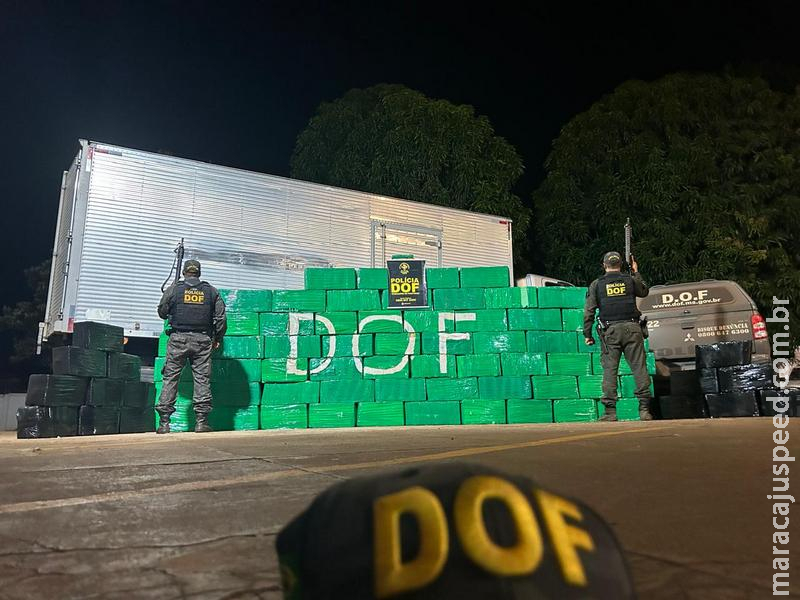 Caminhão Baú com Mais de 1,5 tonelada de droga é apreendido pelo DOF em Maracaju