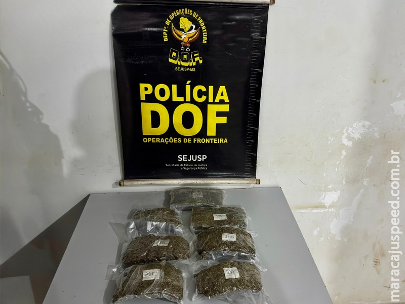 Homem que seguia para Goiás com droga junto ao corpo é preso pelo DOF em Maracaju
