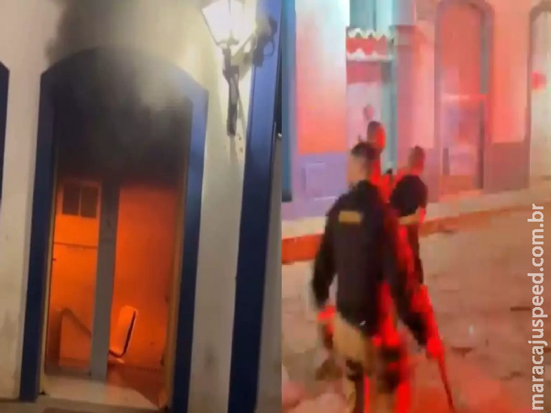 MG: Após colocar fogo em agência, homem oferece ajuda para combater chamas MG: Após colocar fogo em agência, homem oferece ajuda para combater chamas