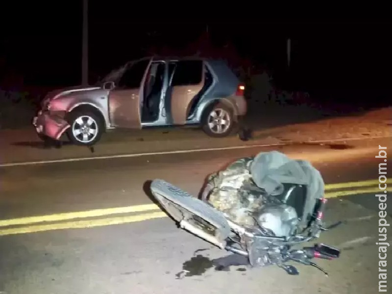 Motociclista morre após colisão frontal contra veículo na MS-145 Motociclista morre após colisão frontal contra veículo na MS-145