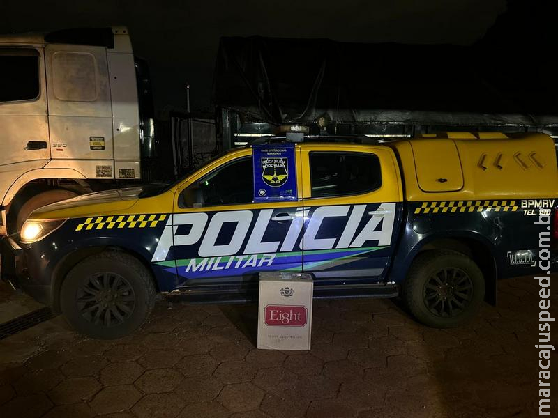 Polícia Militar Rodoviária Base Maracaju prende homem com carga de R$ 2,5 milhões em cigarros contrabandeados na MS-162
