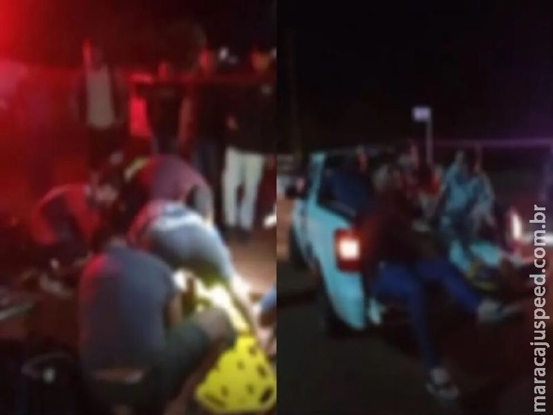 Sem ambulância, vítima é socorrida no bagageiro de picape em Nova Alvorada Sem ambulância, vítima é socorrida no bagageiro de picape em Nova Alvorada