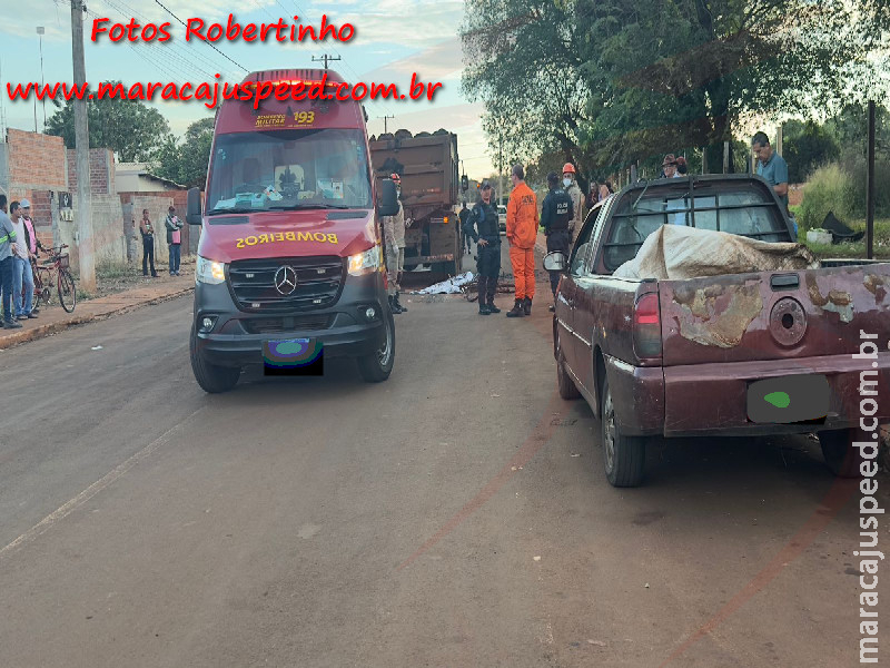 Tragédia em Maracaju: Ciclista morre após acidente com caminhão na Vila Juquita Tragédia em Maracaju: Ciclista morre após acidente com caminhão na Vila Juquita