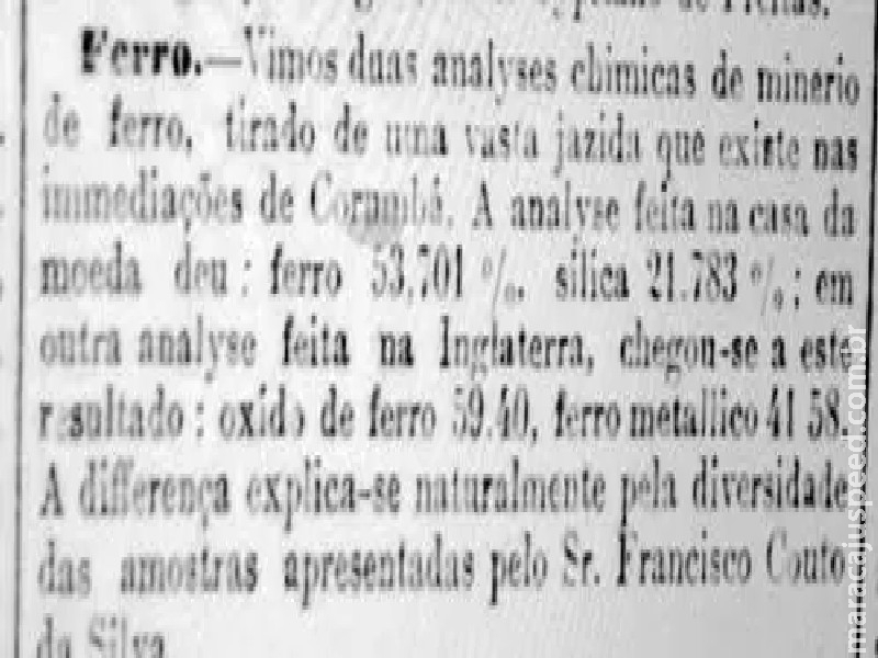 1881 – Descoberta jazida de ferro em Corumbá 1881 – Descoberta jazida de ferro em Corumbá