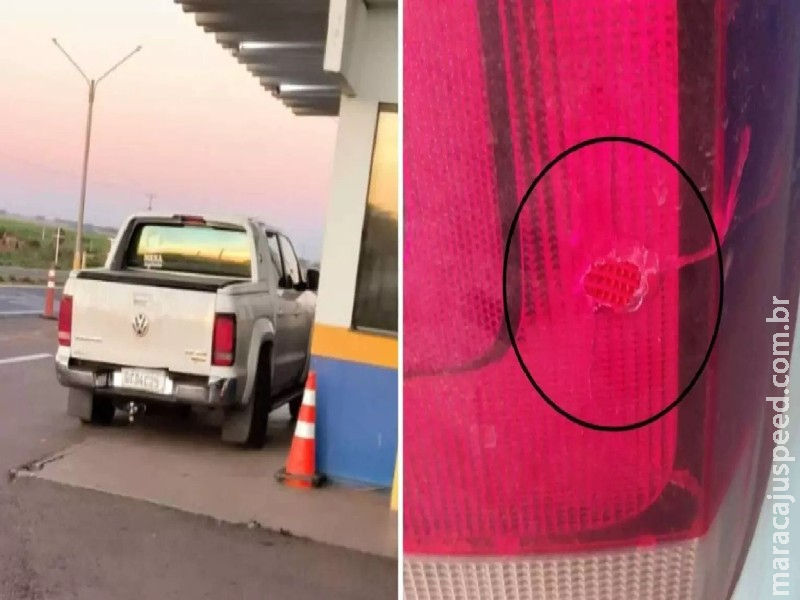Caminhonete é alvejada com disparos de arma de fogo em Nova Andradina Caminhonete é alvejada com disparos de arma de fogo em Nova Andradina