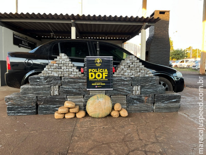 DOF intercepta carro com mais de 530 quilos de drogas e prende homem em flagrante em Maracaju DOF intercepta carro com mais de 530 quilos de drogas e prende homem em flagrante em Maracaju