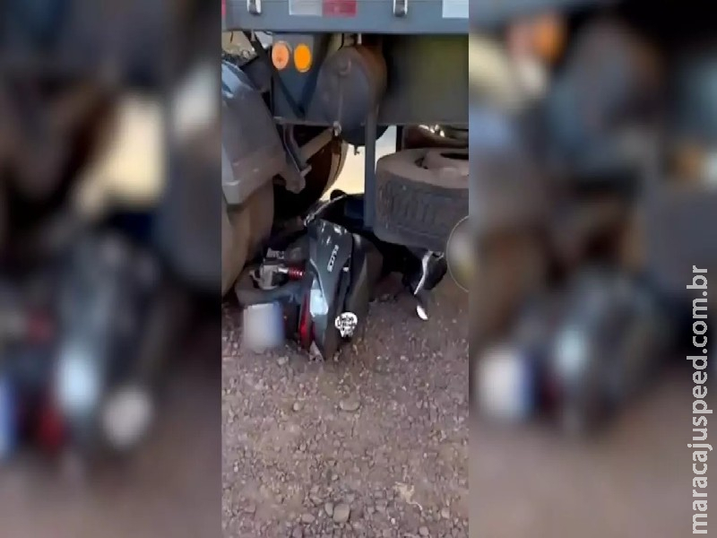 Homem fica ferido após moto parar debaixo de carreta em Sidrolândia Homem fica ferido após moto parar debaixo de carreta em Sidrolândia