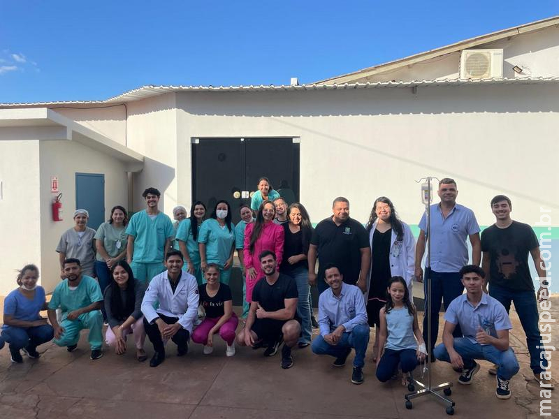 Maracaju: Hospital Soriano da Silva promove ginástica laboral em comemoração aos 78 anos com colaboradores.