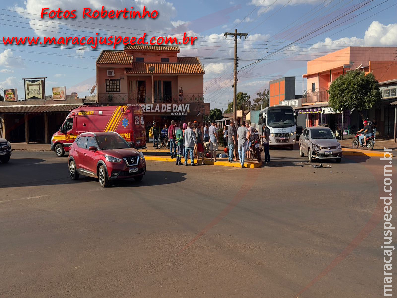 Maracaju: Motociclista fica ferida após colisão com carro na Vila Margarida Maracaju: Motociclista fica ferida após colisão com carro na Vila Margarida