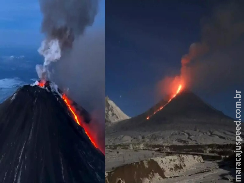 Vulcão entra em erupção após terremoto na Rússia