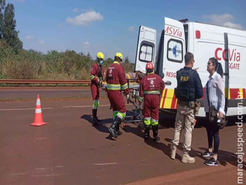 Entregador de gás fica ferido após queda de motocicleta em Dourados 