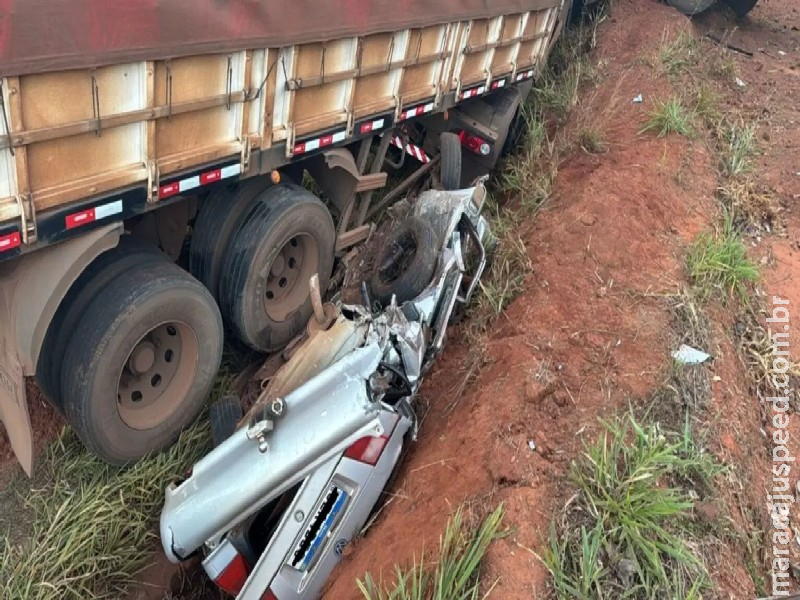 Sobe para 2 número de vítimas em acidente entre carreta e carro parado na MS-134