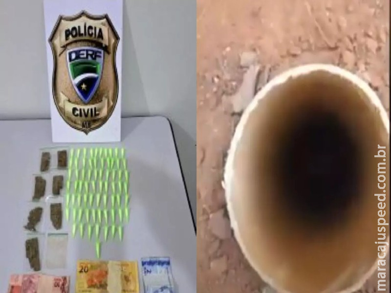 Traficante que escondia cocaína em cano de esgoto é preso no Parque do Lageado