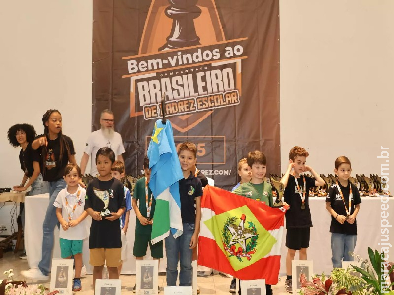 Aos 7 anos, atleta de MS se consagra bicampeão escolar brasileiro de xadrez