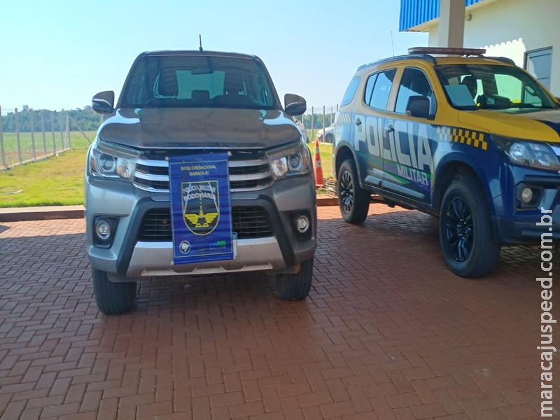 Nervosismo entrega motorista com Hilux roubada em barreira na MS-162