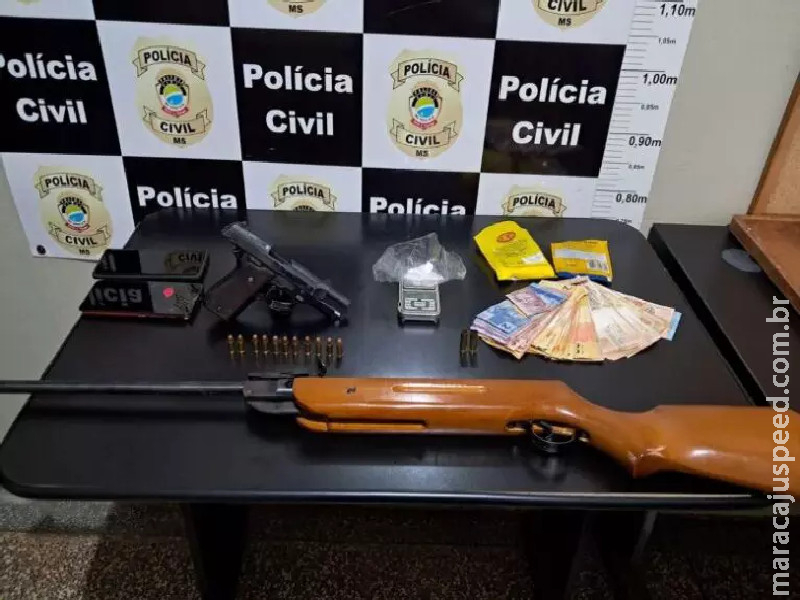 Operação da Polícia Civil em Itaporã apreende armas, drogas e produtos estrangeiros