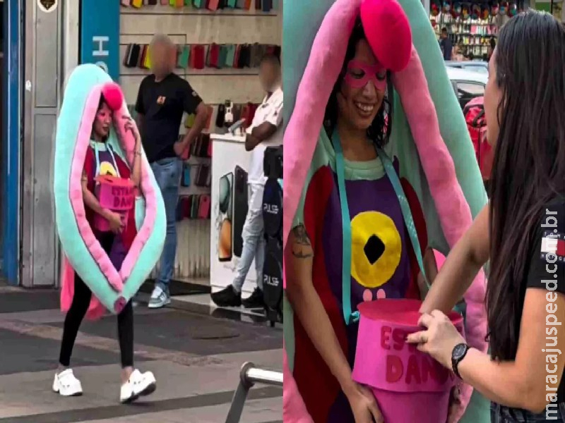 PPK gigante distribui vibradores para homens e mulheres em Campo Grande: ‘estamos dando’ PPK gigante distribui vibradores para homens e mulheres em Campo Grande: ‘estamos dando’