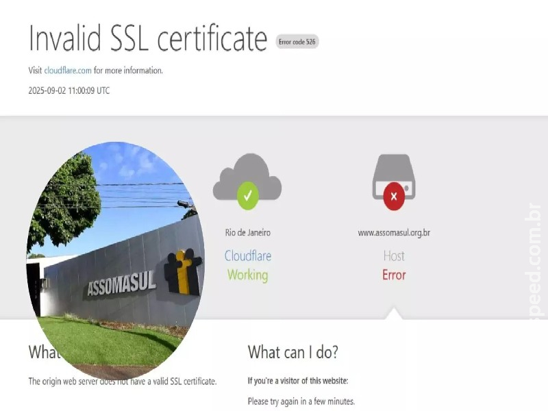 Site da Assomasul apresenta instabilidade e fica fora do ar Site da Assomasul apresenta instabilidade e fica fora do ar