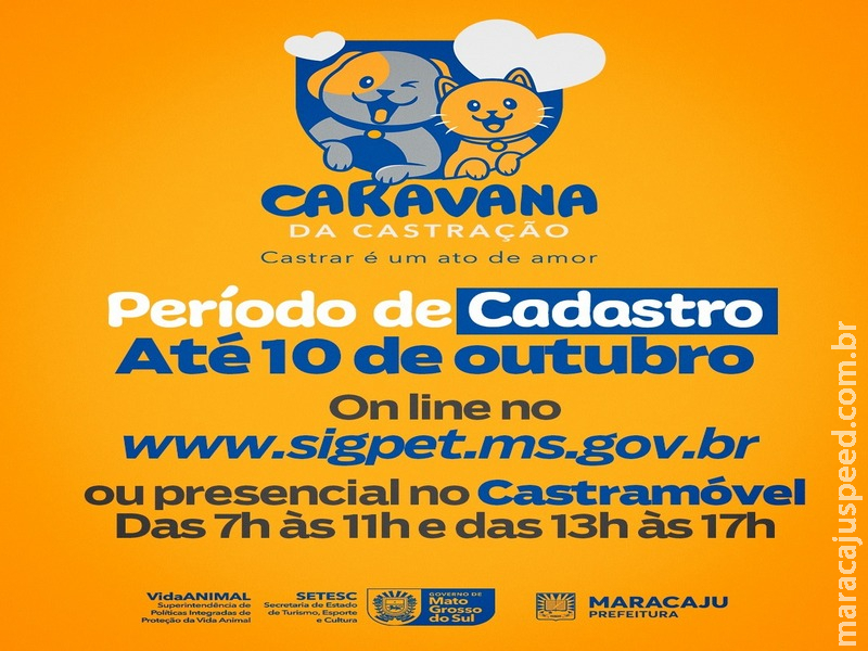 Caravana da Castração chega a Maracaju com atendimentos gratuitos para cães e gatos