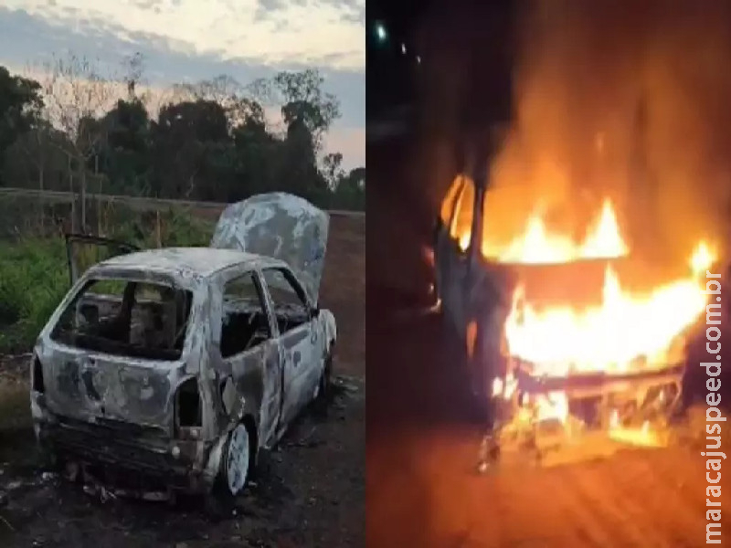 Corpo carbonizado é encontrado dentro de carro em Rio Brilhante Corpo carbonizado é encontrado dentro de carro em Rio Brilhante