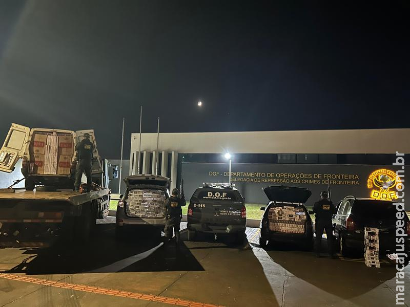 DOF intercepta comboio com mais de 11 mil pacotes de cigarros contrabandeados DOF intercepta comboio com mais de 11 mil pacotes de cigarros contrabandeados