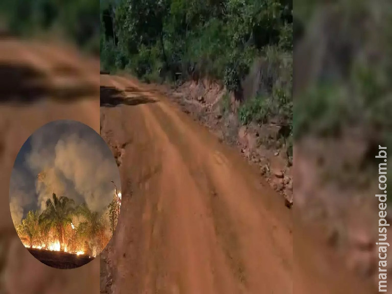 Incêndio avança sobre região de serra e causa quedas de árvores e pedras em Alcinópolis