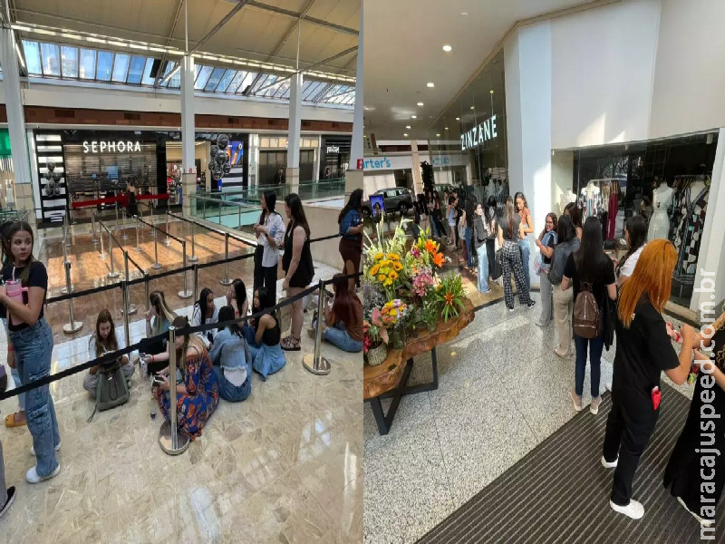 Maquiagens de luxo, vouchers e famosas: abertura de loja faz campo-grandenses chegarem 1h da manhã em shopping Maquiagens de luxo, vouchers e famosas: abertura de loja faz campo-grandenses chegarem 1h da manhã em shopping