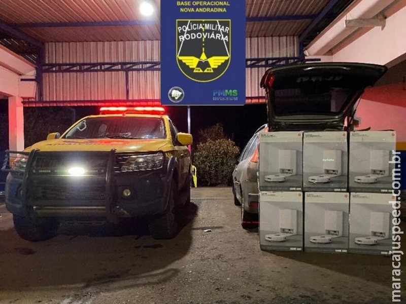 Polícia Militar Rodoviária apreende robôs aspiradores de alto valor em veículo na MS-134 Polícia Militar Rodoviária apreende robôs aspiradores de alto valor em veículo na MS-134