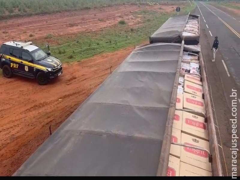 PRF apreende 350 mil maços de cigarros em Paranaíba (MS) PRF apreende 350 mil maços de cigarros em Paranaíba (MS)