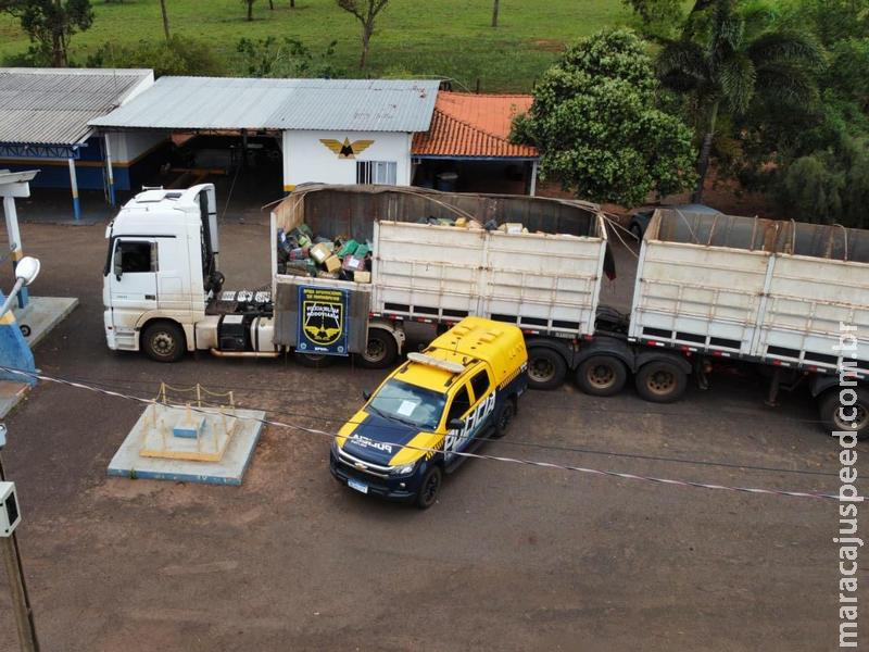 Recorde em Amambai: PMR apreende mais de 20 toneladas de maconha escondidas em carga de milho Recorde em Amambai: PMR apreende mais de 20 toneladas de maconha escondidas em carga de milho
