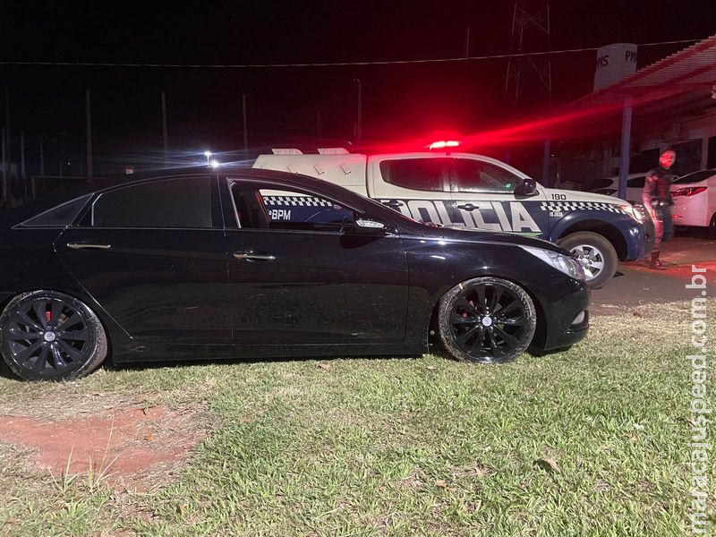 Sonata rebaixado e com descarga livre é recolhido pela PM em operação em Maracaju