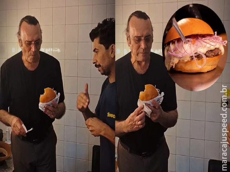 Tava bom? Sincerão, Almir Sater ‘amassa’ hambúrguer de Linguiça de Maracaju criado em sua homenagem Tava bom? Sincerão, Almir Sater ‘amassa’ hambúrguer de Linguiça de Maracaju criado em sua homenagem