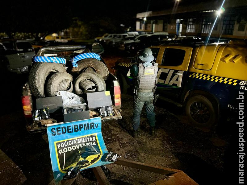 BPMRv apreende mercadorias contrabandeadas avaliadas em R$ 238 mil durante fiscalização na Operação Fronteiras e Divisas Seguras