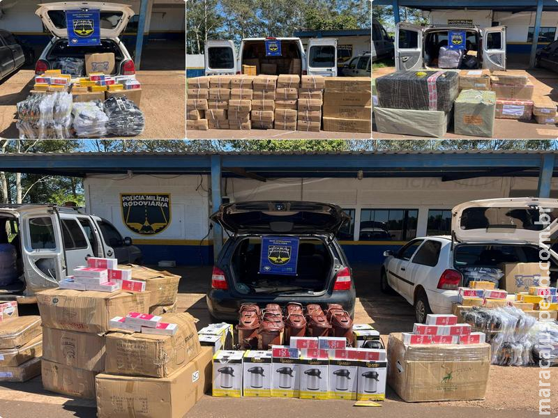 BPMRv apreende três veículos carregados com mercadorias contrabandeadas durante a Operação Protetor em Ponta Porã