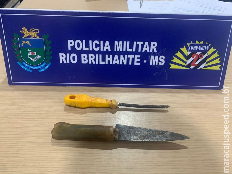 Briga regada a álcool termina com mulher esfaqueada ao tentar defender marido em Rio Brilhante
