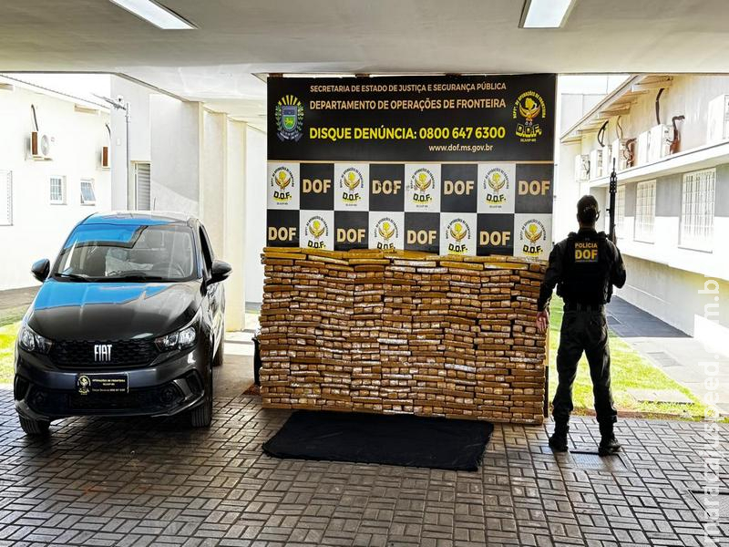 DOF apreende mais de 600 quilos de drogas em entreposto em Bela Vista