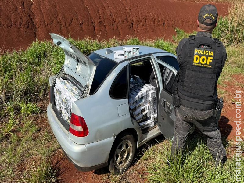 DOF apreende veículo carregado com cigarros após cair em barranco